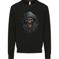 Crazy Grim Reaper Skull Demon Heavy Metal Mens Sweatshirt Jumper Black