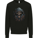 Crazy Grim Reaper Skull Demon Heavy Metal Mens Sweatshirt Jumper Black