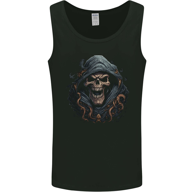 Crazy Grim Reaper Skull Demon Heavy Metal Mens Vest Tank Top Black