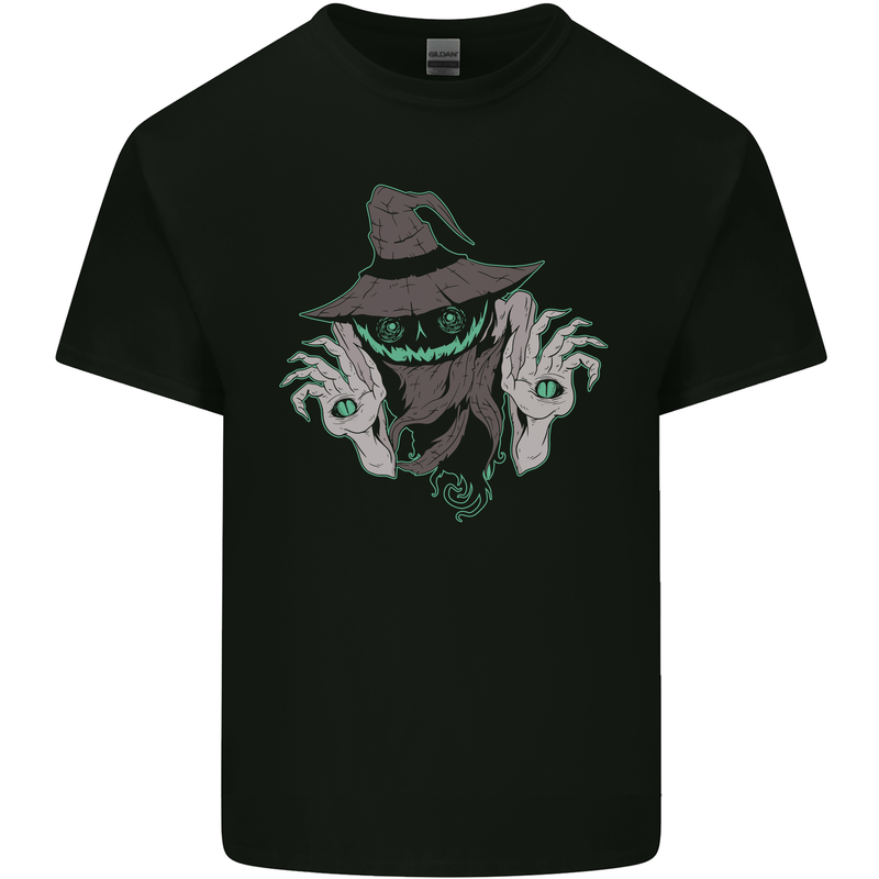 Creepy Halloween Pumpkin Kids T-Shirt Childrens Black
