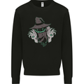 Creepy Halloween Pumpkin Mens Sweatshirt Jumper Black