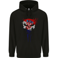 Croatia Skull Gym Training Bodybuilding Childrens Kids Hoodie Black