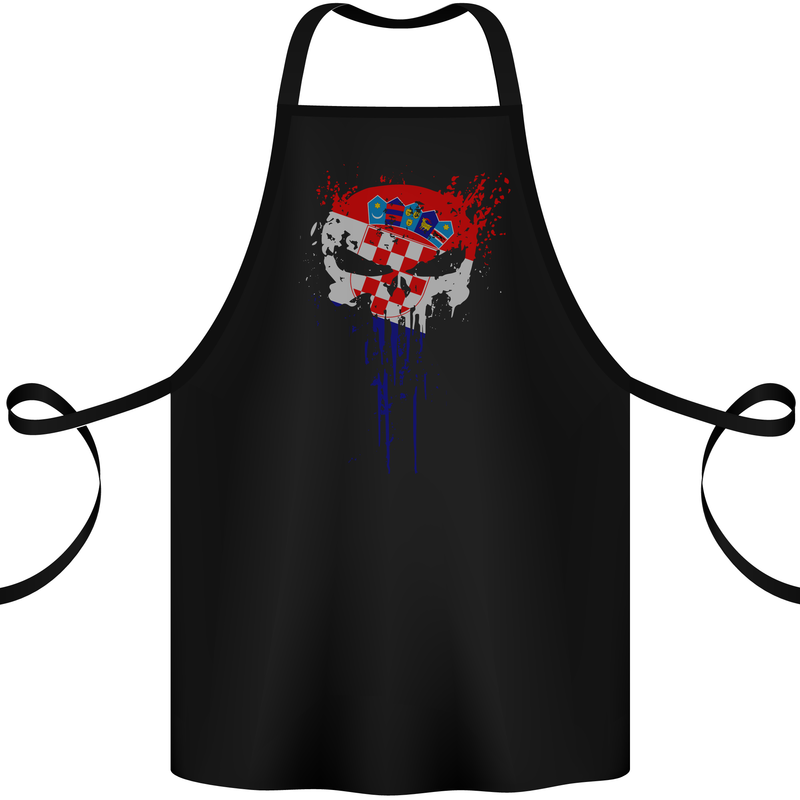 Croatia Skull Gym Training Bodybuilding Cotton Apron 100% Organic Black