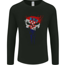Croatia Skull Gym Training Bodybuilding Mens Long Sleeve T-Shirt Black