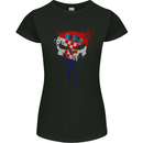 Croatia Skull Gym Training Bodybuilding Womens Petite Cut T-Shirt Black