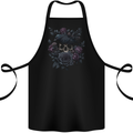 Crow & Skull With Flowers Gothic Goth Raven Cotton Apron 100% Organic Black