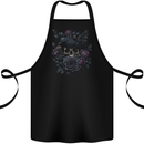 Crow & Skull With Flowers Gothic Goth Raven Cotton Apron 100% Organic Black
