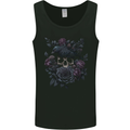 Crow & Skull With Flowers Gothic Goth Raven Mens Vest Tank Top Black