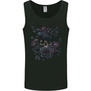 Crow & Skull With Flowers Gothic Goth Raven Mens Vest Tank Top Black