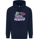 Crushing Eggs Easter T-Rex Dinosaur Monster Truck Mens 80% Cotton Hoodie Navy Blue