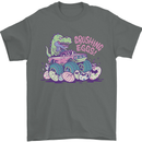 Crushing Eggs Easter T-Rex Dinosaur Monster Truck Mens T-Shirt 100% Cotton Charcoal