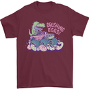 Crushing Eggs Easter T-Rex Dinosaur Monster Truck Mens T-Shirt 100% Cotton Maroon