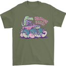 Crushing Eggs Easter T-Rex Dinosaur Monster Truck Mens T-Shirt 100% Cotton Military Green