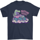 Crushing Eggs Easter T-Rex Dinosaur Monster Truck Mens T-Shirt 100% Cotton Navy Blue