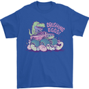 Crushing Eggs Easter T-Rex Dinosaur Monster Truck Mens T-Shirt 100% Cotton Royal Blue