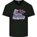Crushing Eggs Easter T-Rex Dinosaur Monster Truck Mens V-Neck Cotton T-Shirt Black