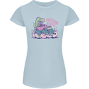 Crushing Eggs Easter T-Rex Dinosaur Monster Truck Womens Petite Cut T-Shirt Light Blue