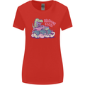 Crushing Eggs Easter T-Rex Dinosaur Monster Truck Womens Wider Cut T-Shirt Red