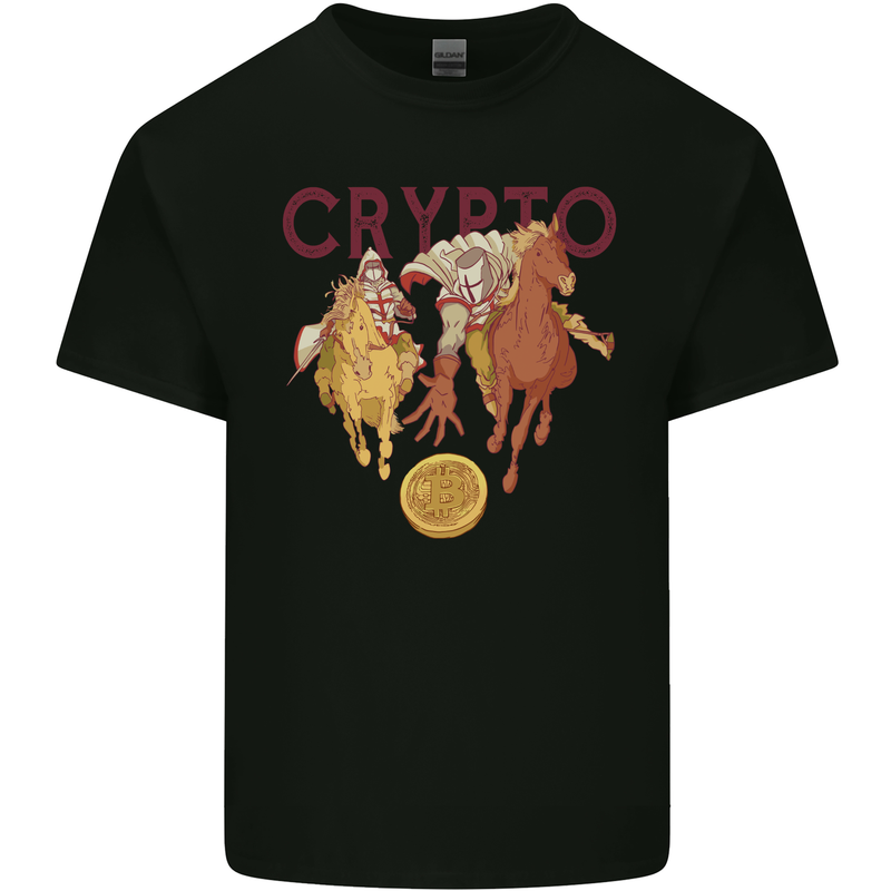 Crypto Crusader Bitcoin Cryptocurrency Kids T-Shirt Childrens Black