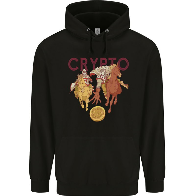 Crypto Crusader Bitcoin Cryptocurrency Mens 80% Cotton Hoodie Black