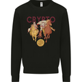 Crypto Crusader Bitcoin Cryptocurrency Mens Sweatshirt Jumper Black