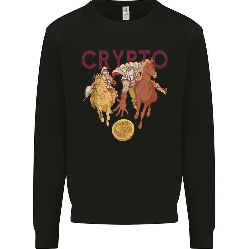 Crypto Crusader Bitcoin Cryptocurrency Mens Sweatshirt Jumper Black