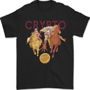 Crypto Crusader Bitcoin Cryptocurrency Mens T-Shirt 100% Cotton Black