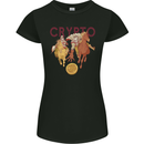 Crypto Crusader Bitcoin Cryptocurrency Womens Petite Cut T-Shirt Black