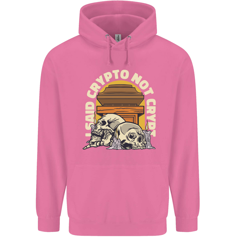 Crypto Not Crypt Funny Cryptocurrency Skulls Childrens Kids Hoodie Azalea