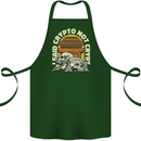 Crypto Not Crypt Funny Cryptocurrency Skulls Cotton Apron 100% Organic Forest Green