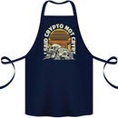 Crypto Not Crypt Funny Cryptocurrency Skulls Cotton Apron 100% Organic Navy Blue