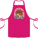 Crypto Not Crypt Funny Cryptocurrency Skulls Cotton Apron 100% Organic Pink
