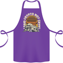 Crypto Not Crypt Funny Cryptocurrency Skulls Cotton Apron 100% Organic Purple