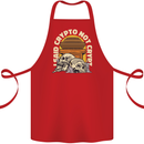 Crypto Not Crypt Funny Cryptocurrency Skulls Cotton Apron 100% Organic Red