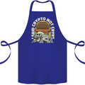 Crypto Not Crypt Funny Cryptocurrency Skulls Cotton Apron 100% Organic Royal Blue