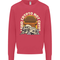 Crypto Not Crypt Funny Cryptocurrency Skulls Kids Sweatshirt Jumper Heliconia
