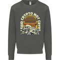 Crypto Not Crypt Funny Cryptocurrency Skulls Kids Sweatshirt Jumper Storm Grey