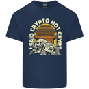 Crypto Not Crypt Funny Cryptocurrency Skulls Kids T-Shirt Childrens Navy Blue