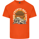 Crypto Not Crypt Funny Cryptocurrency Skulls Kids T-Shirt Childrens Orange