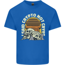 Crypto Not Crypt Funny Cryptocurrency Skulls Kids T-Shirt Childrens Royal Blue