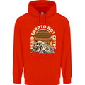 Crypto Not Crypt Funny Cryptocurrency Skulls Mens 80% Cotton Hoodie Bright Red