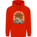 Crypto Not Crypt Funny Cryptocurrency Skulls Mens 80% Cotton Hoodie Bright Red