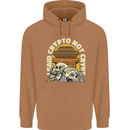 Crypto Not Crypt Funny Cryptocurrency Skulls Mens 80% Cotton Hoodie Caramel Latte