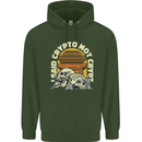 Crypto Not Crypt Funny Cryptocurrency Skulls Mens 80% Cotton Hoodie Forest Green