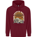 Crypto Not Crypt Funny Cryptocurrency Skulls Mens 80% Cotton Hoodie Maroon