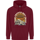 Crypto Not Crypt Funny Cryptocurrency Skulls Mens 80% Cotton Hoodie Maroon