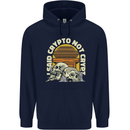 Crypto Not Crypt Funny Cryptocurrency Skulls Mens 80% Cotton Hoodie Navy Blue