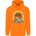 Crypto Not Crypt Funny Cryptocurrency Skulls Mens 80% Cotton Hoodie Orange