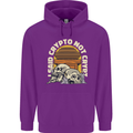 Crypto Not Crypt Funny Cryptocurrency Skulls Mens 80% Cotton Hoodie Purple