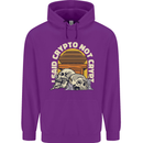 Crypto Not Crypt Funny Cryptocurrency Skulls Mens 80% Cotton Hoodie Purple